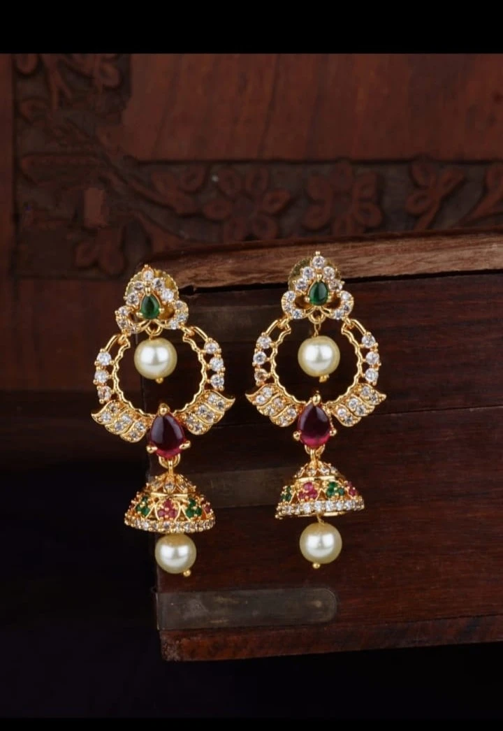 Traditional Gold Covering Jhumka Drop Earrings